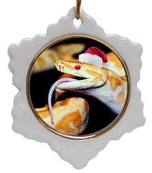 Python Snake Jolly Santa Snowflake Christmas Ornament