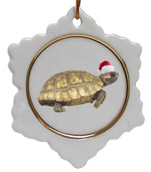 Turtle Jolly Santa Snowflake Christmas Ornament