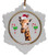 Giraffe Jolly Santa Snowflake Christmas Ornament