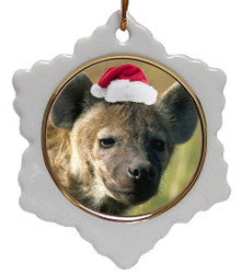 Hyena Jolly Santa Snowflake Christmas Ornament