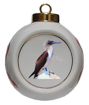 Blue Footed Booby Porcelain Ball Christmas Ornament