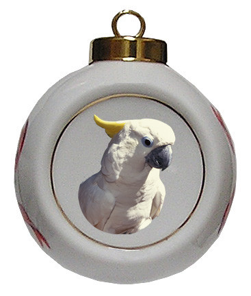 Cockatoo Porcelain Ball Christmas Ornament