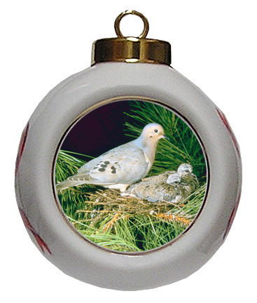 Dove Porcelain Ball Christmas Ornament