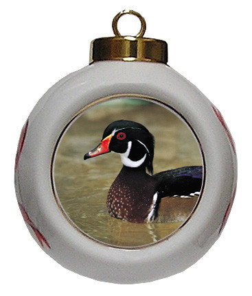 Duck Porcelain Ball Christmas Ornament