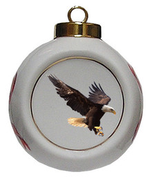 Eagle Porcelain Ball Christmas Ornament