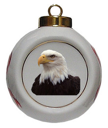 Eagle Porcelain Ball Christmas Ornament