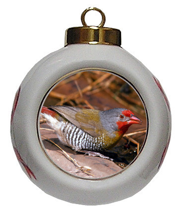 Finch Porcelain Ball Christmas Ornament
