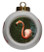 Flamingo Porcelain Ball Christmas Ornament