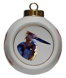Goliath Heron Porcelain Ball Christmas Ornament