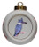 Belted Kingfisher Porcelain Ball Christmas Ornament