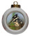 Pied Kingfisher Porcelain Ball Christmas Ornament