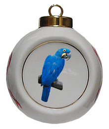 Macaw Porcelain Ball Christmas Ornament