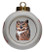 Great Horned Owl Porcelain Ball Christmas Ornament