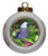 African Grey Parrot Porcelain Ball Christmas Ornament