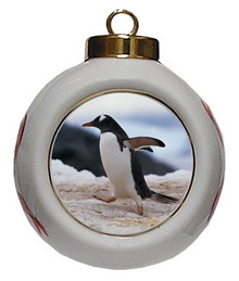 Penguin Porcelain Ball Christmas Ornament