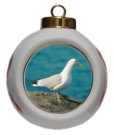 Seagull Porcelain Ball Christmas Ornament