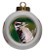 Downey Woodpecker Porcelain Ball Christmas Ornament