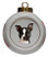 Boston Terrier Porcelain Ball Christmas Ornament