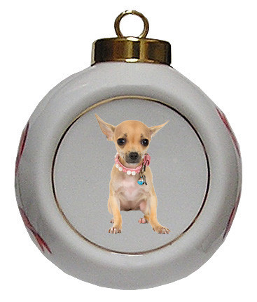 Chihuahua Porcelain Ball Christmas Ornament