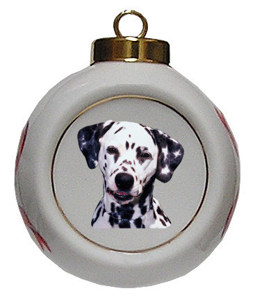 Dalmatian Porcelain Ball Christmas Ornament