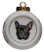 French Bulldog Porcelain Ball Christmas Ornament