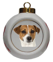 Jack Russell Terrier Porcelain Ball Christmas Ornament