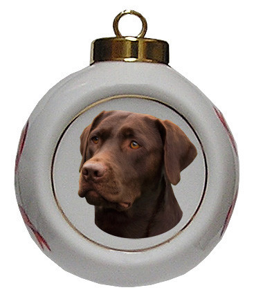 Labrador Retriever Porcelain Ball Christmas Ornament