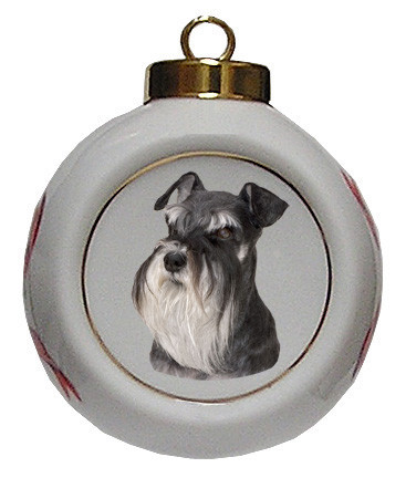 Schnauzer Porcelain Ball Christmas Ornament