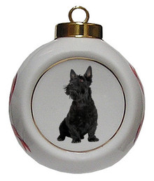 Scottish Terrier Porcelain Ball Christmas Ornament