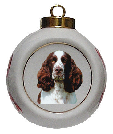 Springer Spaniel Porcelain Ball Christmas Ornament