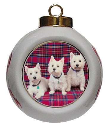 West Highland Terrier Porcelain Ball Christmas Ornament