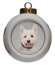 West Highland Terrier Porcelain Ball Christmas Ornament