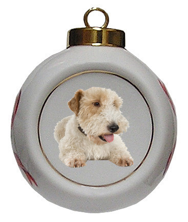 Wheaten Terrier Porcelain Ball Christmas Ornament