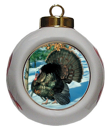 Turkey Porcelain Ball Christmas Ornament