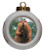 Beaver Porcelain Ball Christmas Ornament