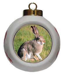Rabbit Porcelain Ball Christmas Ornament