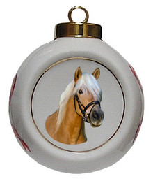 Haflinger Porcelain Ball Christmas Ornament