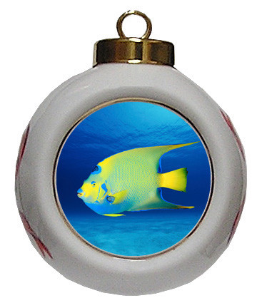 Angelfish Porcelain Ball Christmas Ornament