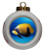 Blue Girdled Angelfish Porcelain Ball Christmas Ornament