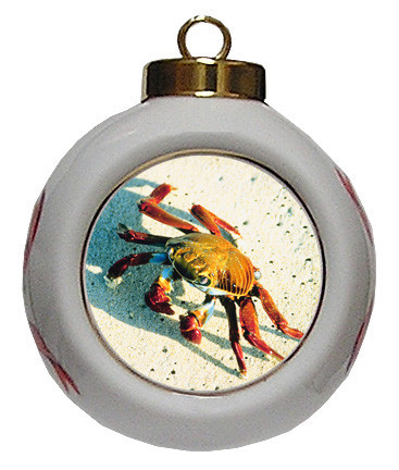 Crab Porcelain Ball Christmas Ornament