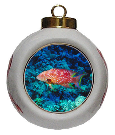 Grouper Porcelain Ball Christmas Ornament