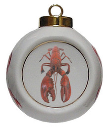 Lobster Porcelain Ball Christmas Ornament