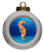 Seahorse Porcelain Ball Christmas Ornament