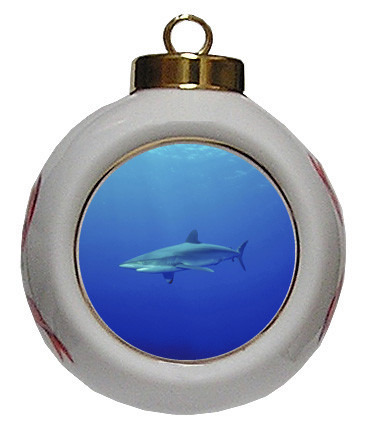 Shark Porcelain Ball Christmas Ornament