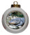 Alligator Porcelain Ball Christmas Ornament