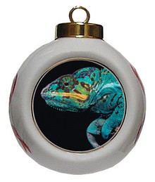 Chameleon Porcelain Ball Christmas Ornament