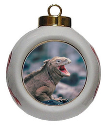 Iguana Porcelain Ball Christmas Ornament