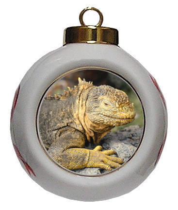 Iguana Porcelain Ball Christmas Ornament