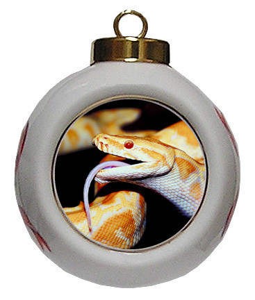 Python Snake Porcelain Ball Christmas Ornament