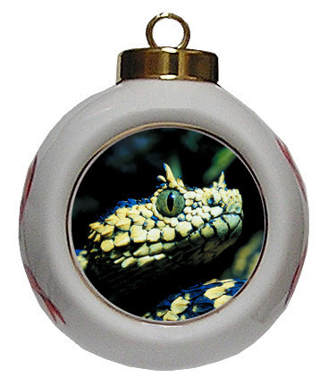 Viper Snake Porcelain Ball Christmas Ornament